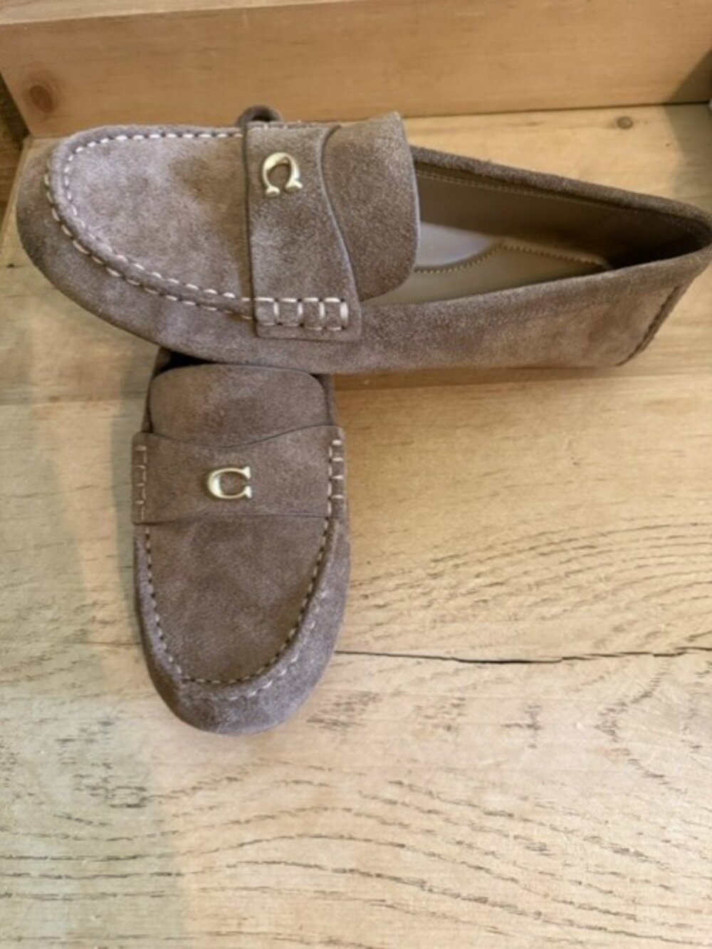 Coach Sculpted C Suede Driver Loafers - Womens Size 8.5 - Picture 2 of 4